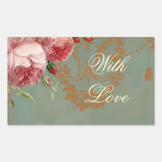 Blenheim Rose With Love Rectangular Sticker (Front)