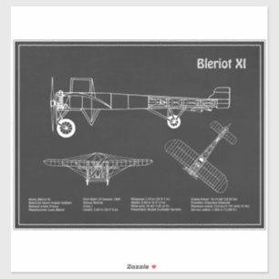 Bleriot XI - Aeroplane Blueprint Drawing Plans PD