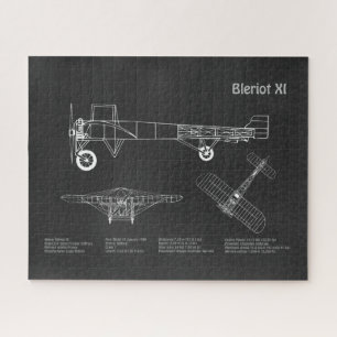 Bleriot XI - Airplane Blueprint Drawing Plans PD Jigsaw Puzzle