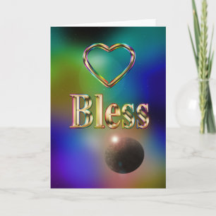 Bless Blue cosmos rainbow constellation planet Card