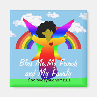 Bless Me, My Friends and My Family Angel magnet
