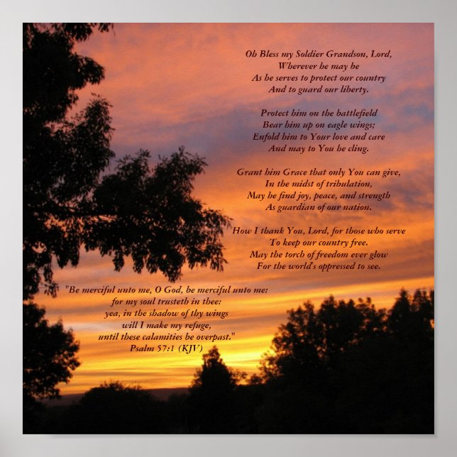 Bless My Soldier Grandson Poster (Front)