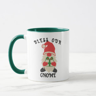 Bless Our Gnome Christmas Mug - Customisable Gift!