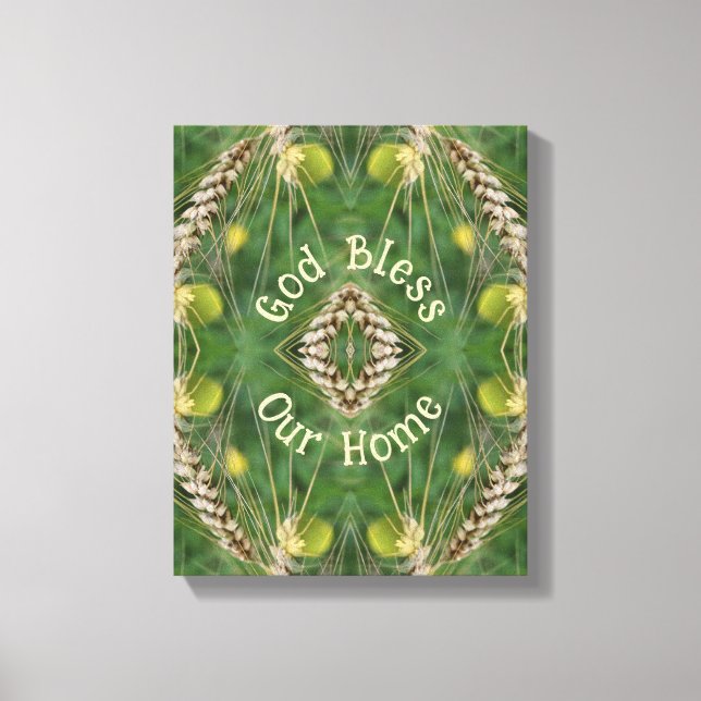 Bless Our Home Dried Grass Abstract Canvas Print (Front)