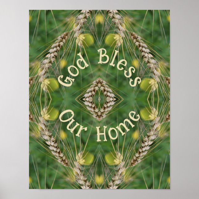 Bless Our Home Dried Grass Abstract Poster (Front)
