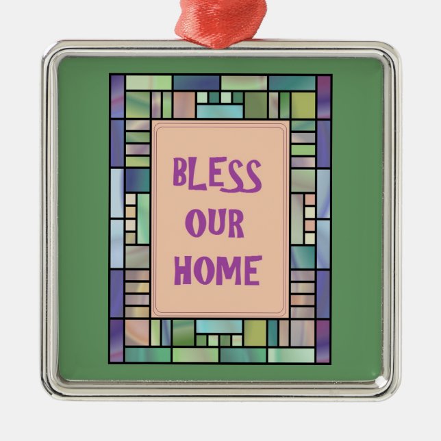 Bless Our Home-Ornament Metal Tree Decoration (Front)