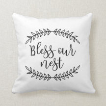 Bless Our Nest | Farmhouse Throw Pillow