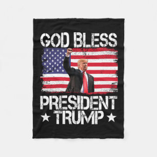 Bless President Trump 2024 Support Trump Election Fleece Blanket