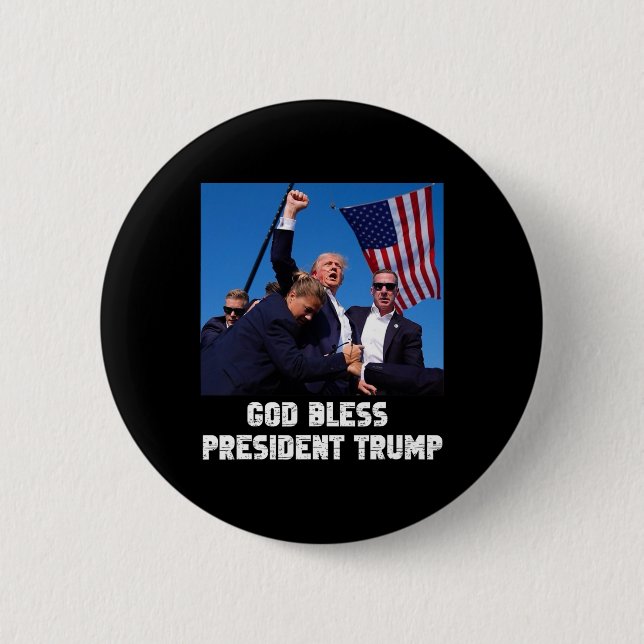 Bless President Trump Trump 2024 Voting  6 Cm Round Badge (Front)