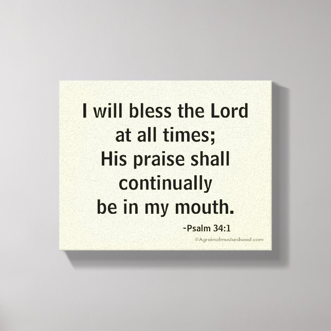 Bless the Lord Canvas Print (Front)