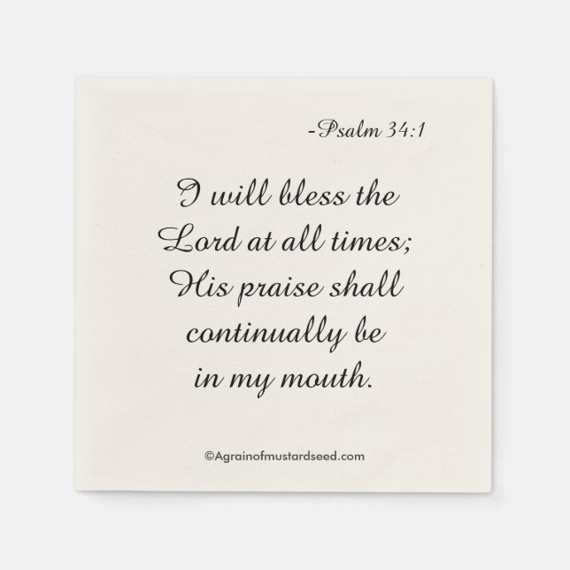 Bless The Lord Napkin (Front)