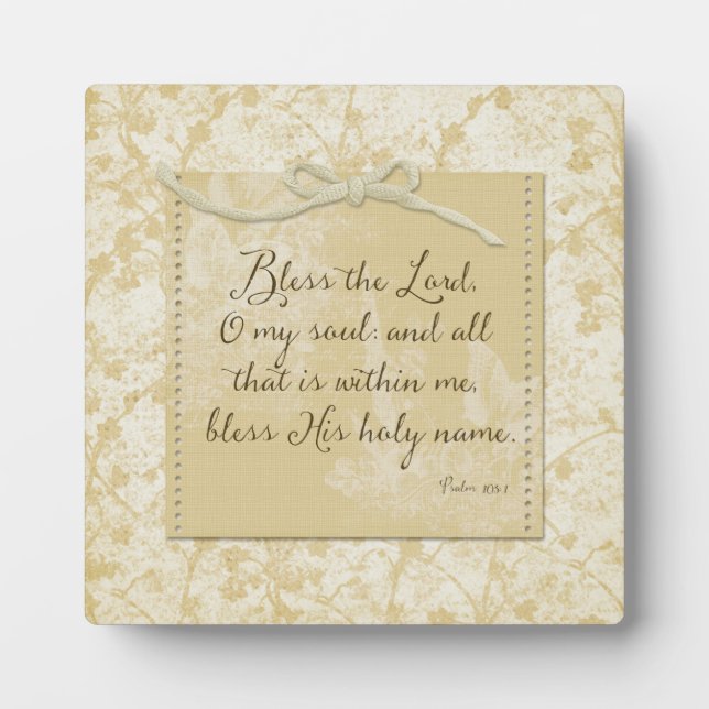 Bless the Lord O My Soul Plaque (Front)