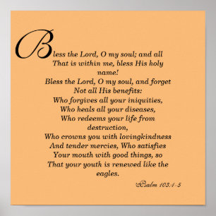 Bless the Lord, O my soul Poster