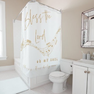 Bless the Lord Psalm Scripture Quote Shower Curtain