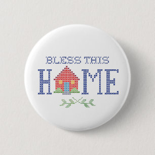 Bless This Home  6 Cm Round Badge