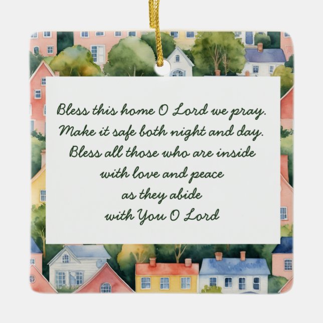 Bless this Home Congratulations on New Home Ceramic Ornament (Front)