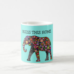 Bless This Home Lucky Elephant Coffee Mug