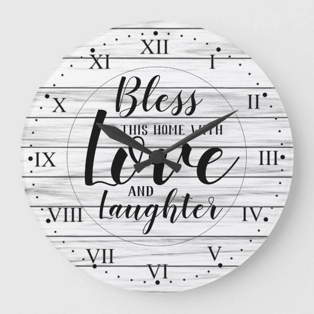 Bless this Home Quote Large Clock (Front)