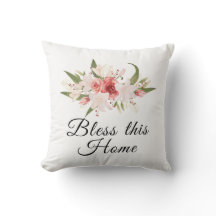 Bless This Home Watercolor Floral Design