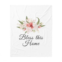 Bless This Home Watercolor Floral Design