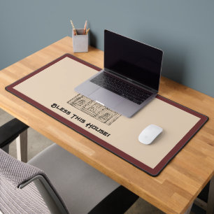 Bless This House w/ text & image templates Desk Mat