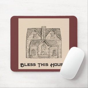Bless This House w/ text & image templates Mouse Mat
