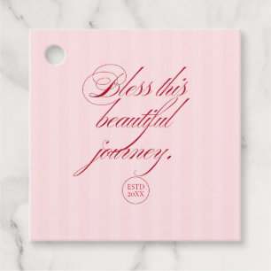 Bless This Journey Customisable Year Wedding Favour Tags