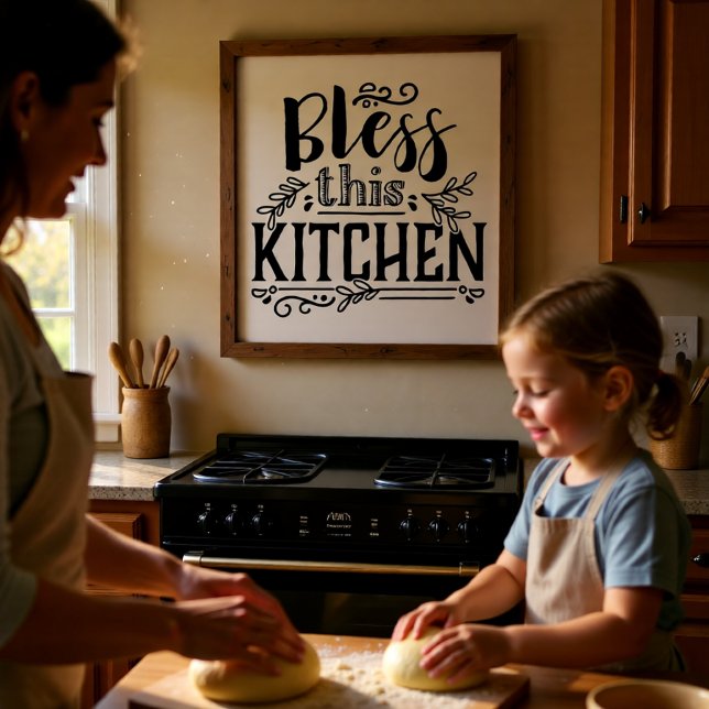 Bless This Kitchen - Poster (Bless This Kitchen Farmhouse Script Poster)
