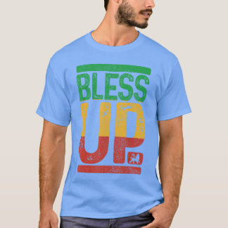 Bless Up Reggae Music Rastafari Lion of Judah Rast T-Shirt