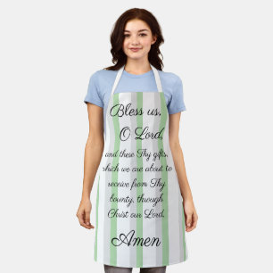 Bless us O Lord Green Gray Apron