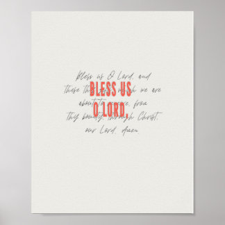 Bless us, Oh Lord, Grace Before Meals Prayer Poste Poster