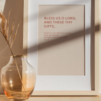Bless us, Oh Lord, Grace Before Meals Prayer Poste