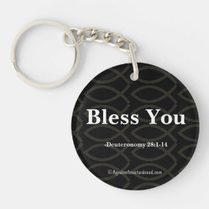 BLESS YOU Bible Quote Key Ring