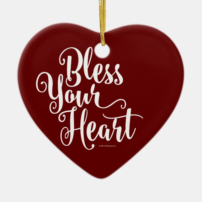 Bless Your Heart Ceramic Tree Decoration (Front)