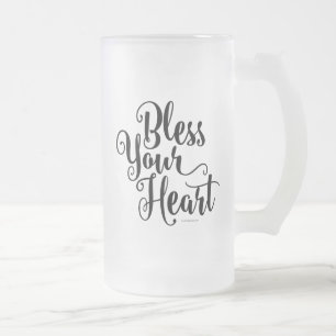 Bless Your Heart Frosted Glass Beer Mug
