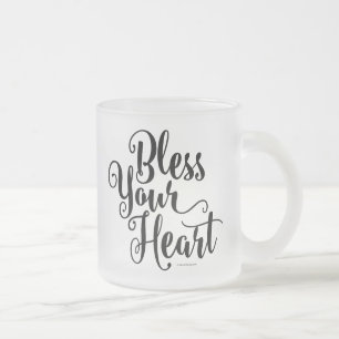 Bless Your Heart Frosted Glass Coffee Mug