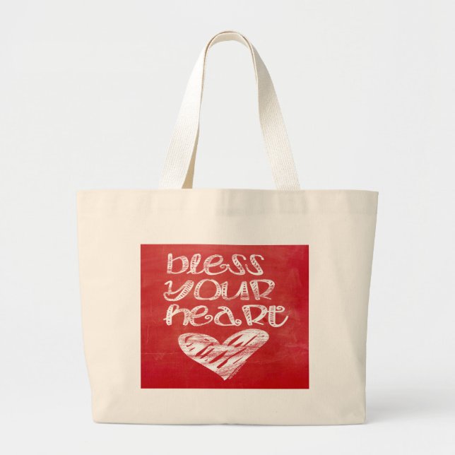 Bless Your Heart Large Tote Bag (Front)