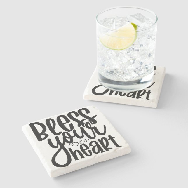 Bless Your Heart  Stone Coaster (Side)