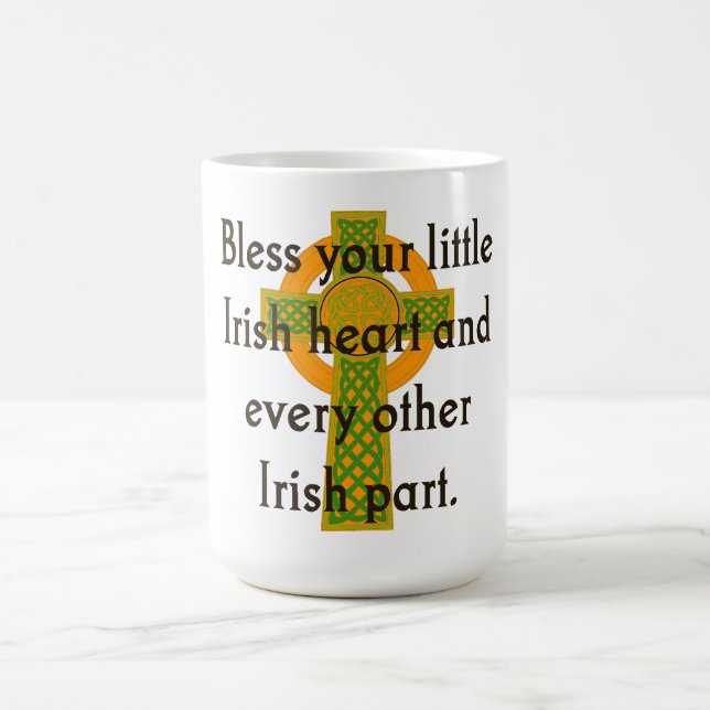 Bless Your Little Irish Heart - Irish Quote  Coffee Mug (Center)