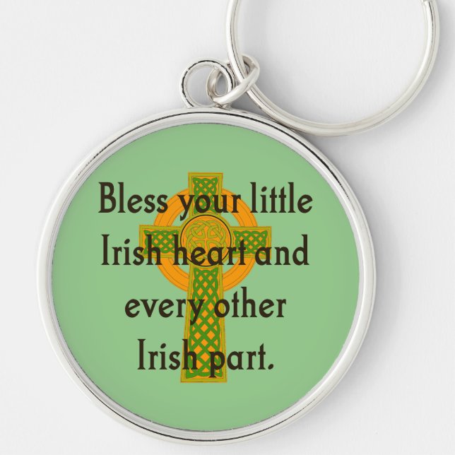 Bless Your Little Irish Heart - Irish Quote  Key Ring (Front)
