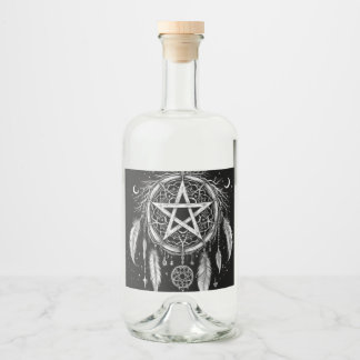 Bless your moonwater- Glass wine bottle  Liquor Bottle Label