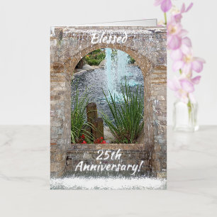 Blessed 25th Anniversary,  Foil Greeting Card