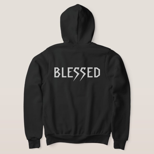 "BLESSED" 303TATTOO BLK HOODIE (Laydown Back)