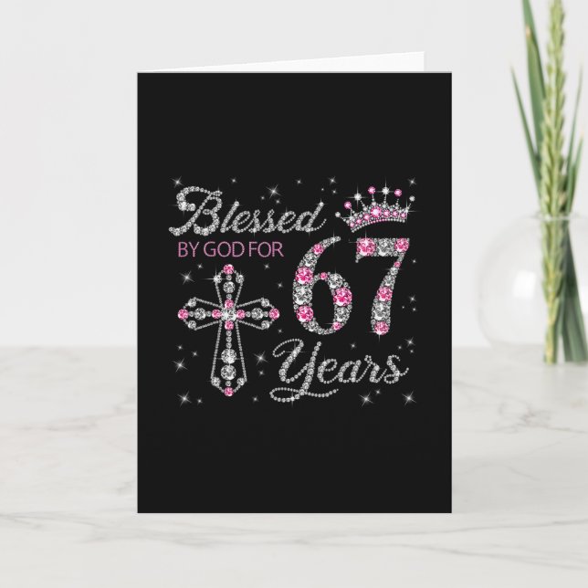 Blessed 67 Years 67 Six Seven Meme  Card (Front)