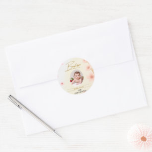 "Blessed and Baptised: A Day to Remember" Classic Round Sticker