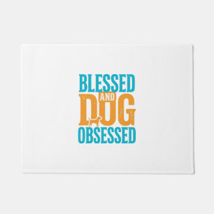 Blessed And Dog Obsessed Vintage Dog Lover Design_ Doormat