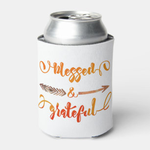 blessed and grateful thanksgiving can cooler