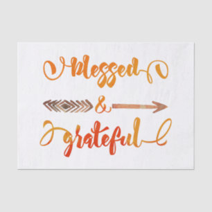 blessed and grateful thanksgiving tissue paper