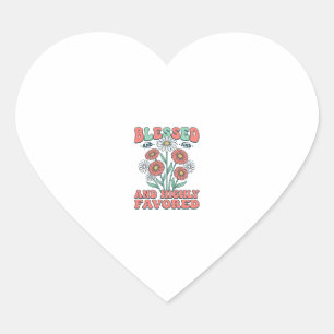 Blessed and Highly Favored Floral Vintage Design_1 Heart Sticker
