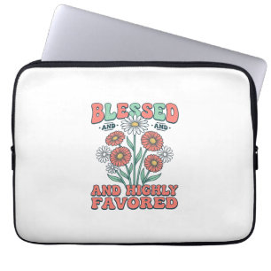 Blessed and Highly Favored Floral Vintage Design_1 Laptop Sleeve